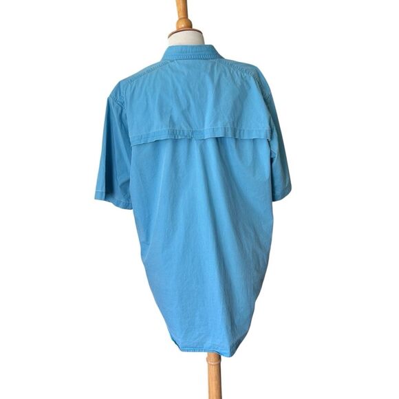 L.L. Bean Blue Short Sleeve Cotton Summer Shirt - Large Tall - Picture 3 of 5